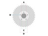 Puch Chain / Sprocket Rear sprocket Z-One 5-holes 45 tooth Rear sprocket Puch Z-One 5-holes 45 tooth (Bernardi Mozzi)